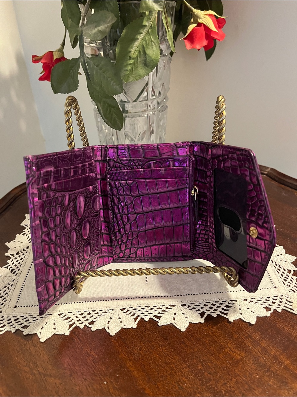 Like new! Brahmin pinkish purple Veronica small wallet. - Picture 4 of 4